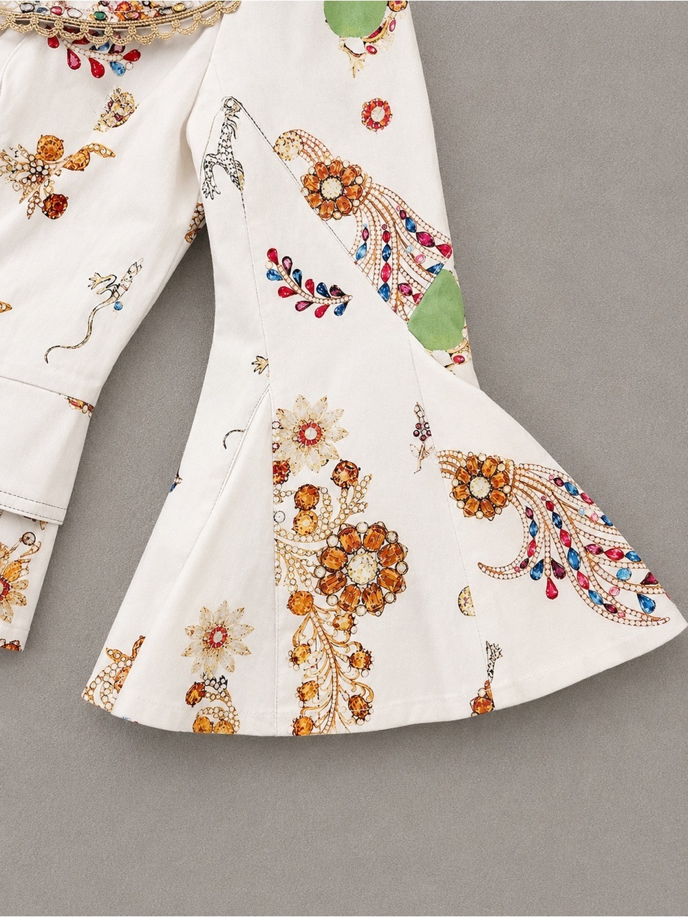 Alberto Makali Embellished Cropped Bell Sleeve Jacket | Art-to-Wear | Size 2 - Picture 5 of 11